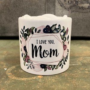 I Love You, Mom Ceramic Candle Holder and LED Candle